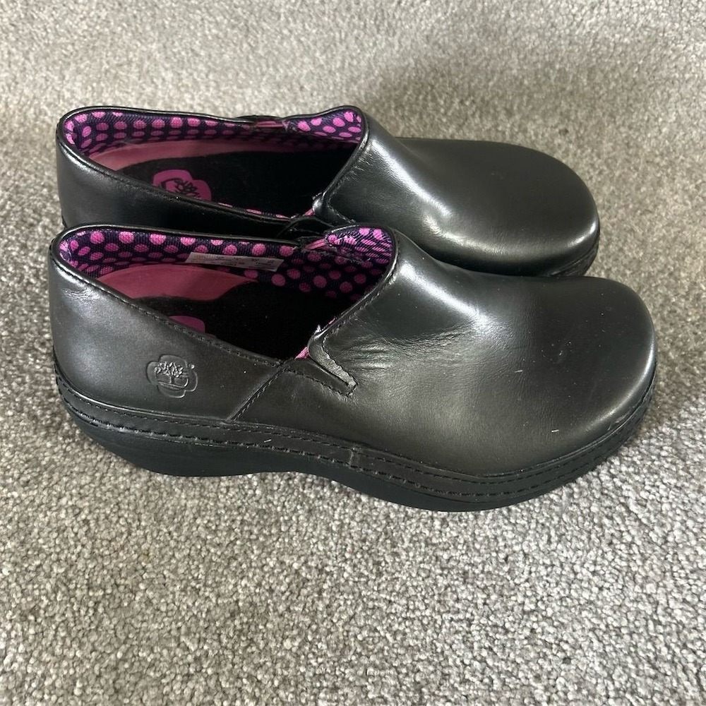 Timberland PRO Renova Clogs Womens 6 Black Leather Slip Resistant Work Shoes